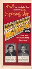 1954 Fleischmann's Yeast Vintage Print Ad 3-Package Strip Thrifty Threes picture