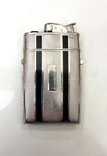 Vintage Evans Art Deco Black Stripe Pocket Cigarette Case Lighter Combination picture