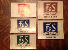 5 Different F &S Beer Labels, Shamokin, Pa.  1960's picture