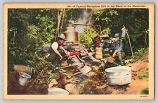 Postcard Typical Moonshine Still In The Heart Of The Mountains Vintage Linen picture
