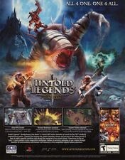 Untold Legends PSP Original 2006 Ad Authentic Sony Online Video Game Promo picture
