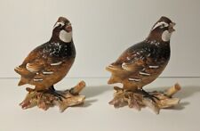 SET OF 2 Vintage Norcrest Bobwhite Quail Grouse Ceramic Figurines picture