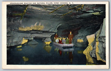 New York NY - Underground Boating at Howe Caverns - Vintage Postcards - Posted picture