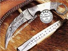 Custom handmade Damascus Steel  karambit handle made of Camel bone  picture
