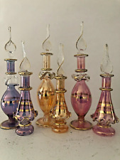 Kemet Christmas set of 24 Mouth Blown Egyptian Perfume Bottles Glass 4,5 inches picture