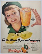 1953 Girl Scouts Florida Oranges MCM Vtg Print Ad Man Cave Poster Art Deco 50's picture