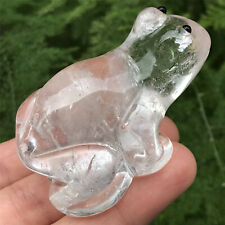 100G TOP！Natural clear Quartz Hand Carved Frog Skull Crystal Healing MXK926 picture