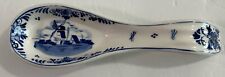 Vintage Hand Painted Delft Blue Windmill Design Spoon Rest picture