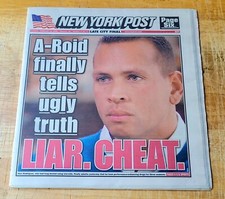 Alex Rodriguez Steroid Controversy Ny Post Full Newspaper Feb 10 2009 Brand New  picture