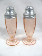 Vintage Pink Depression Glass Salt & Pepper Shakers, Florentine # 120 picture