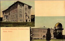 Rice Hall & Observatory, Washburn College Topeka KS Vintage Postcard R31 picture