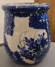 Vtg Marshall Brand Made In Texas Blue & White Crock Has State of Texas On Front  picture