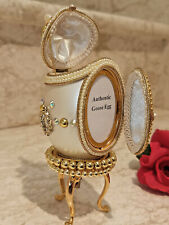 Vintage Onlyone Faberge Designer Wreath Frame Musical REALEgg 24K GOLD picture