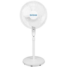 Hurricane Supreme 16" 3 Speed Oscillating Stand Pedestal Fan with Remote, White picture