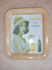 Vintage 1964 SPANISH Advtg Coca Cola Girl Metal Serving Tray 6.5