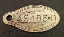 Vintage ABRAHAM & STRAUS INC. Department Store Brooklyn NY Metal Tag Charge Card picture