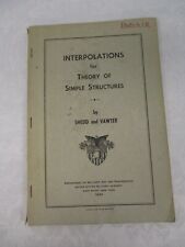 1949 WORLD WAR II MILITARY BOOK INTERPOLATIONS FOR THEORY OF SIMPLE STRUCTURES picture