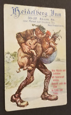 Mint USA PPC Advertising Postcard Cover Heidelberg Inn San Francisco CA Man pig picture