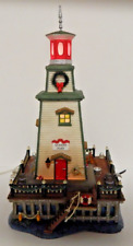 Dept 56 Dickens Village Lighthouse Queens Port #58714 Works Well w/Box picture