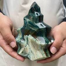 1.44kg Natural Ocean Jasper Flame Quartz Crystal Freedom Stand Reiki Healing picture