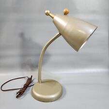 Vintage Adjustable Desk Lamp Work Light Mid Century Metal Gooseneck Cone Shade picture
