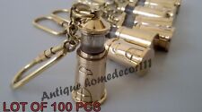Lot Of 100 Pcs Antique Brass Marine Light House Keychain Nautical Corporate Gift picture