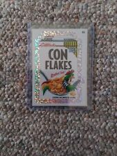 Wacky Packages 2011 All New Series 8 Sticker #53 CON FLAKES (Silver Flash Foil). picture