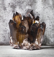 310g+ Natural Aura Tawny Quartz Cluster Mineral Specimen Tea Crystal Reiki Decor picture