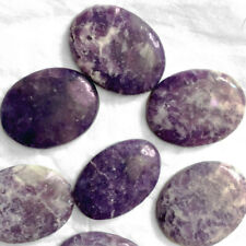 Natural Purple Lepidolite Palm Stone Crystal Healing Reiki Polished Worry Stone picture