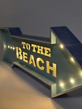 Wooden Arrow Lighted TO THE BEACH  Sign 21