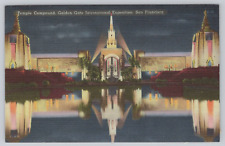 Vtg Post Card- Temple Compound Golden Gate International Expo- B125 picture