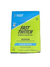 Gatorade 1 Box FAST TWITCH 10 Powder Sticks ~ GLACIER FREEZE Caffeine EXP 8/2026 picture