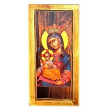 Virgin Mary Axion Esti Icon Orthodox Wooden Handmade Greece 20x10cm 7.87x3.94in picture