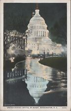 1920s Postcard US Capitol at Night Reflection Washington DC UNP 5853d2 picture