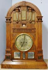 Rare Huge Antique English Oak Twin Fusee Cathedral Organ Design Bracket Clock picture