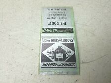 Roost Bar-B-Q Wine Liquor Phillips Wisconsin Vtg Matchbook Cover Advertising  picture