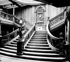 RMS TITANIC, GRAND STAIRCASE WITH CHERUB, BEAUTIFUL REPRINT PHOTOGRAPH picture
