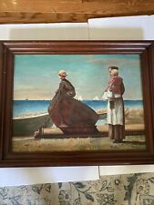Vintage reproduction of Winslow Homer's Dad's Coming 1873,framed 28” X 22” picture