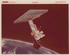 Solar Power Satellite Orbit Shuttle Art Concept 1984 - Original NASA Photo picture