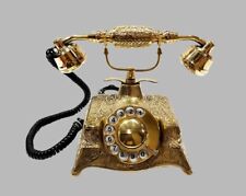 Vintage Rotatory Dial Telephone Brass Nautical Working Telephone For Home Decor picture