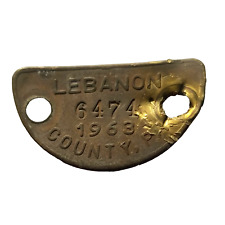 1963 Pennsylvania Dog Metal License Rabies Tag 💥Vintage Lebanon County PA #6474 picture