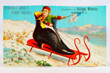 Edwin C Burt Fine Shoes Billings Wheeler Norwich NY 1800 Victorian Trade Card picture
