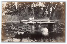 c1910's Saugus River Bridge Wakefield Massachusetts MA RPPC Photo Postcard picture