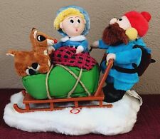 Gemmy Rudolph The Red Nose Reindeer Sleigh-Yukon,Hermey Animated Musical *VIDEO* picture