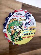 Funny Fishing Pabst Blue Ribbon Beer Metal Sign Man cave Wall  Decor  Bar Decor  picture