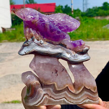 1.17LB Dream of Nature Amethyst Crystal Handcarved Indigenous Healing picture