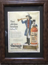 Four Roses  Bourbon Whiskey Firefighter Circa. 1950s Framed and Matted Print Ad picture