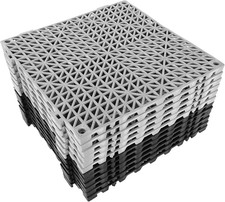 12 Pack 12 X 12 Interlocking Rubber Bathroom Flooring Tiles Non-Slip Splicing Wa picture