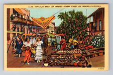 Los Angeles CA-California, Olvera Street, Typical Early Spanish Vintage Postcard picture
