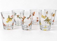 Artel Fly Fusion Crystal Glasses Set of 6 Butterfly Dragonfly Ladybug Tumblers picture